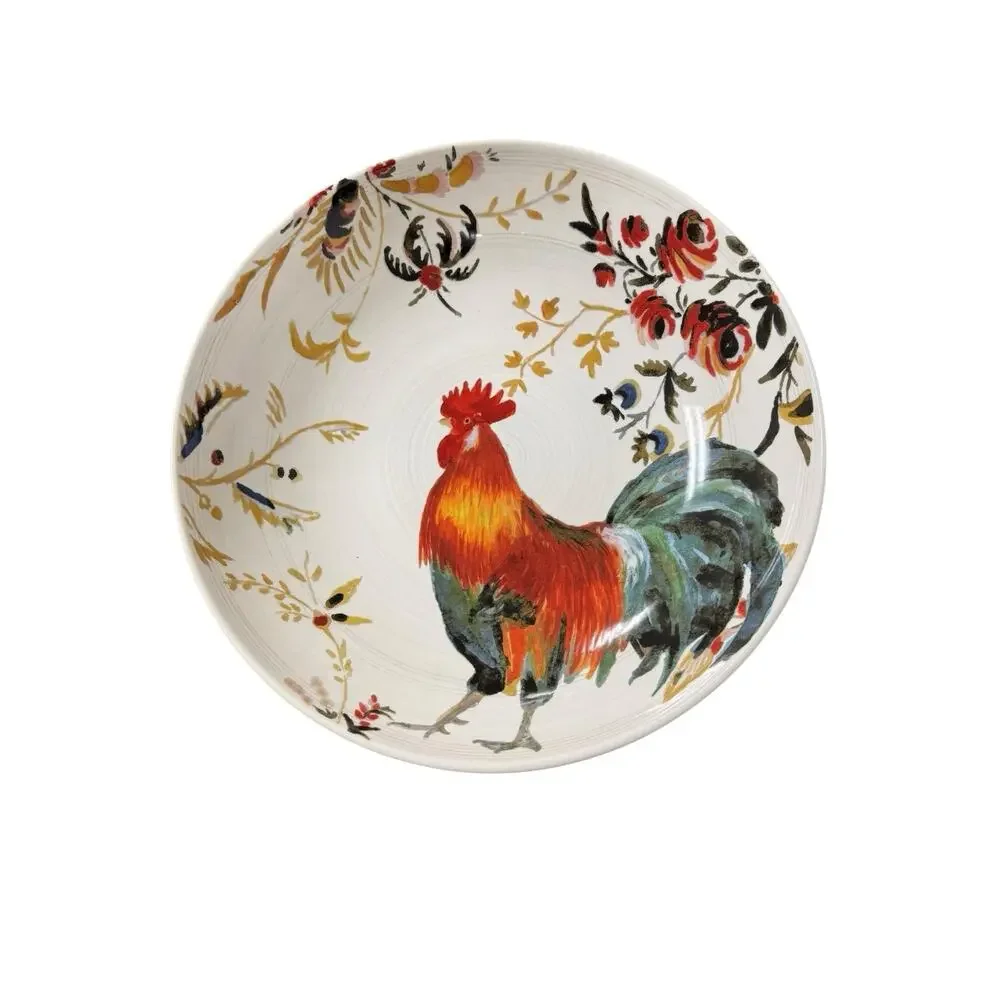 Vintage Williams-Sonoma Hand Painted Rooster Francais Serving Bowl Marc Lacaze